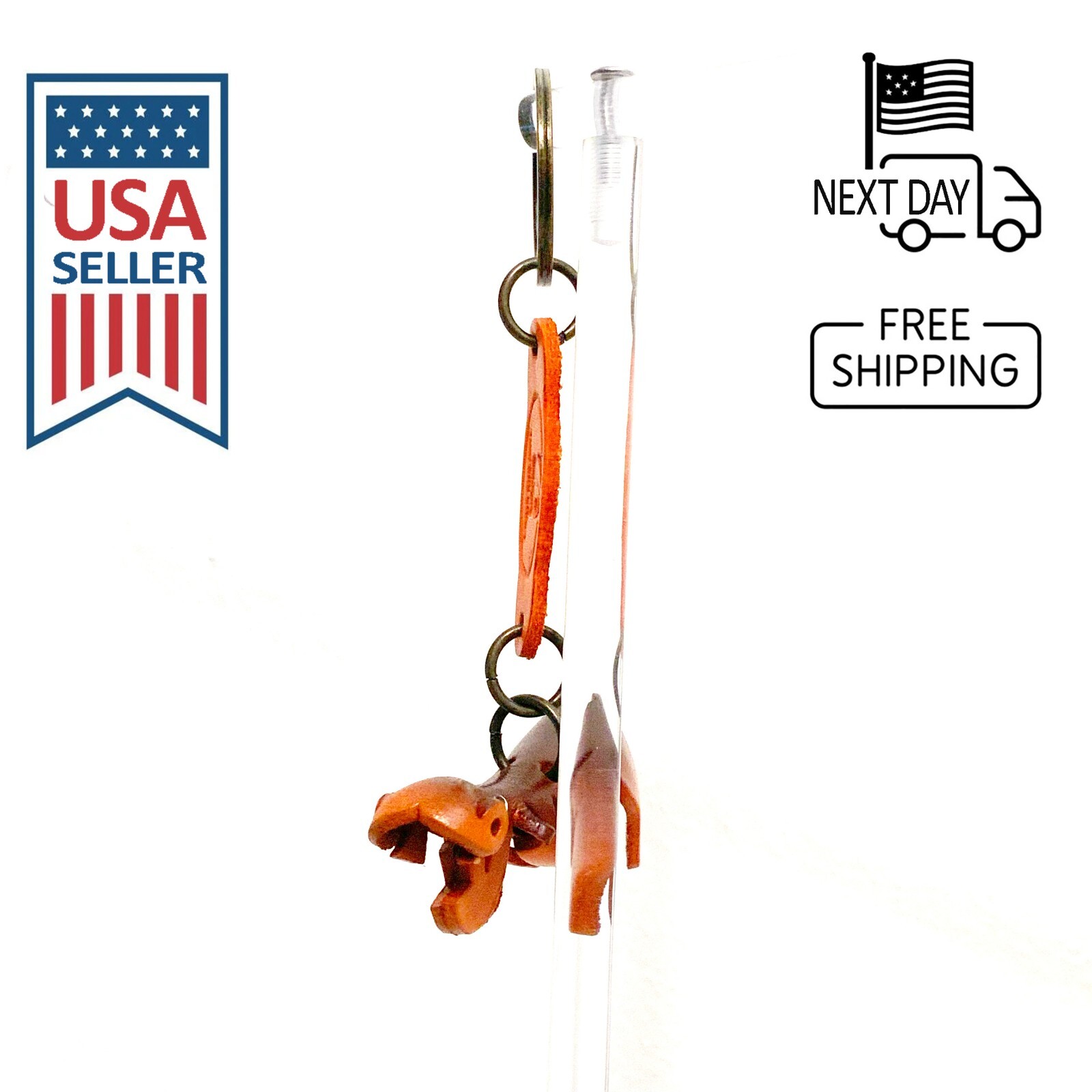 Hippo Handmade Leather Keyring