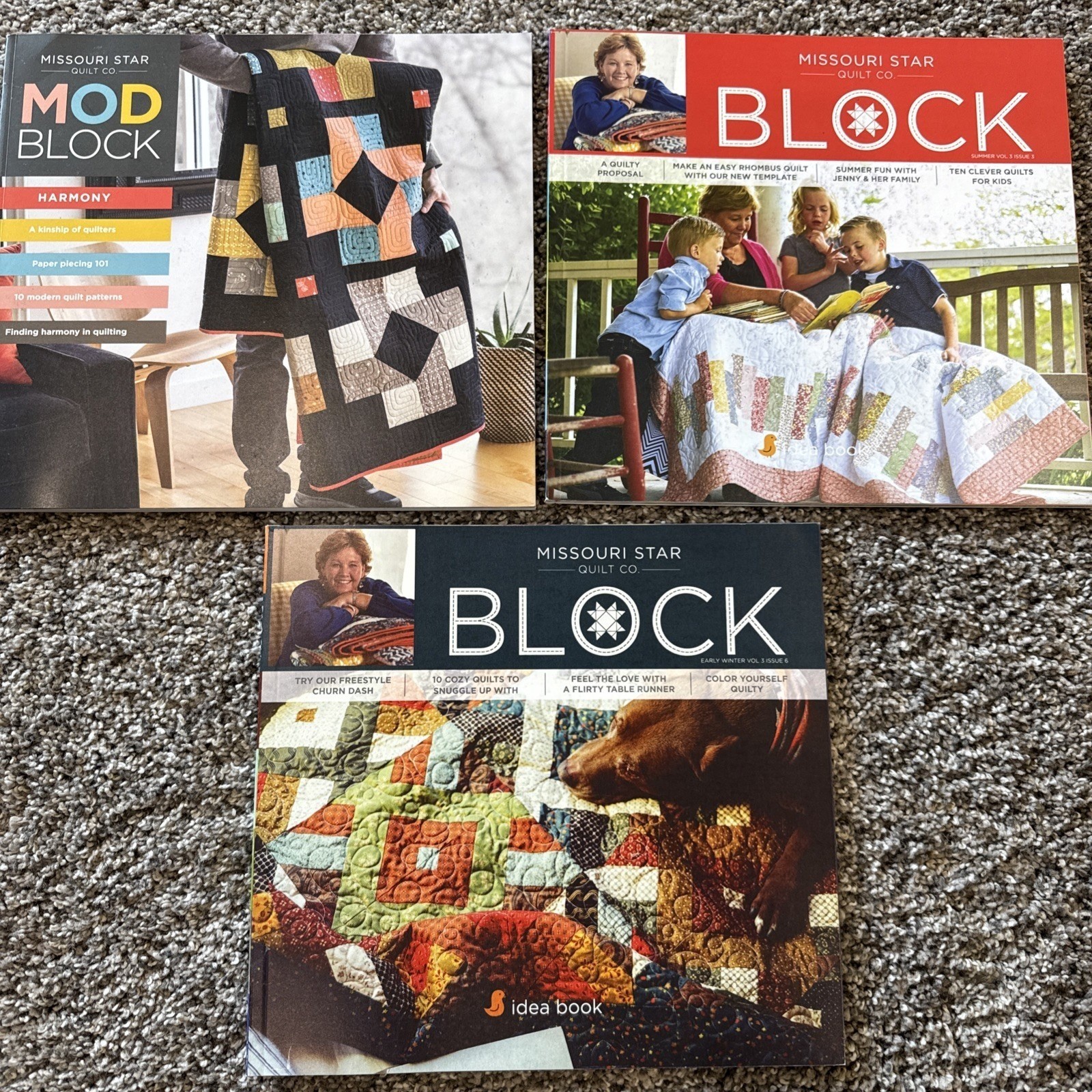 Missouri Star Quilt Co Block Magazine 2016 Vol 3 Issues 1, 3 & 6 Harmony Idea