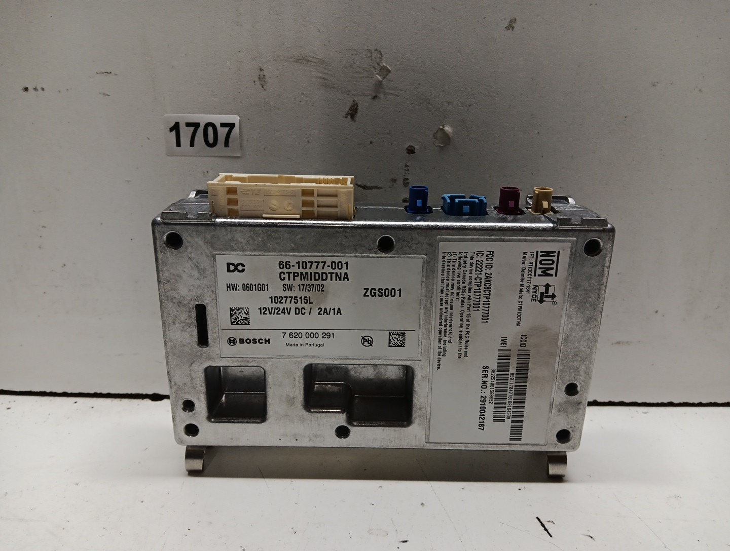 BOSCH Freightliner Cascadia Telematric Control Module 66-10777-001 #1707