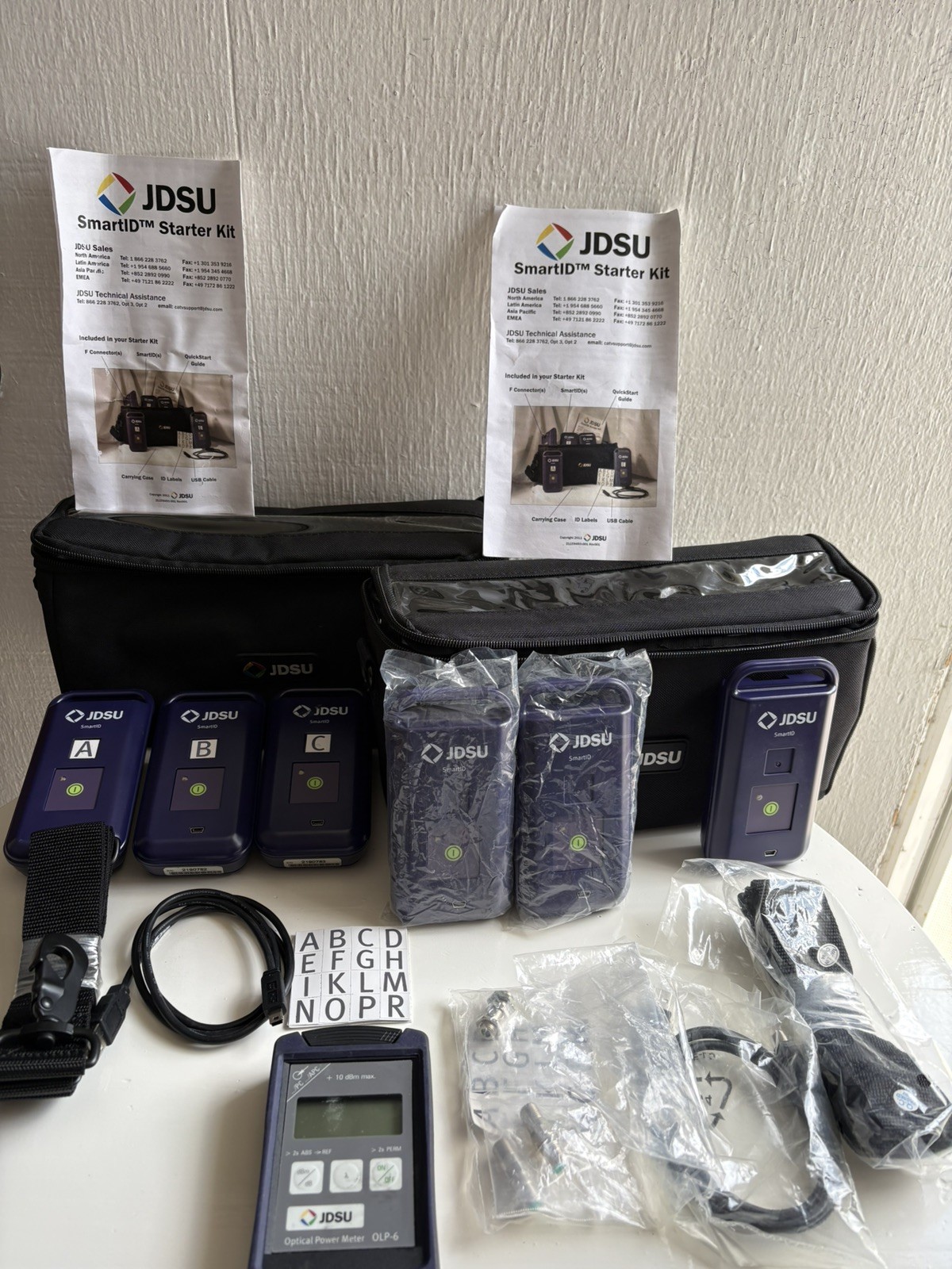 Used JDSU Lot (2) SmartID Starter Kits (1) OLP-6 Optical Power Meter BN 2256/02