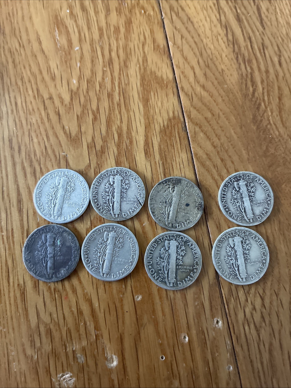 8x Silver Mercury Dimes