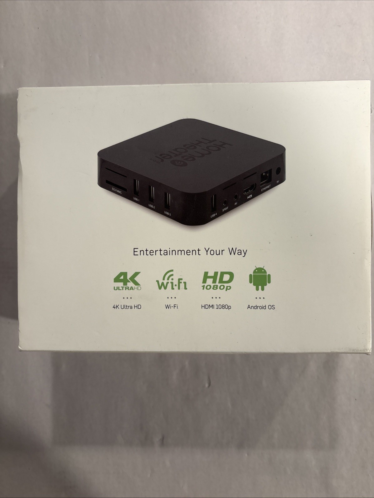 Home Theater Box 4K Ultra HD , Wi-Fi HDMI 1080p Android OS New!