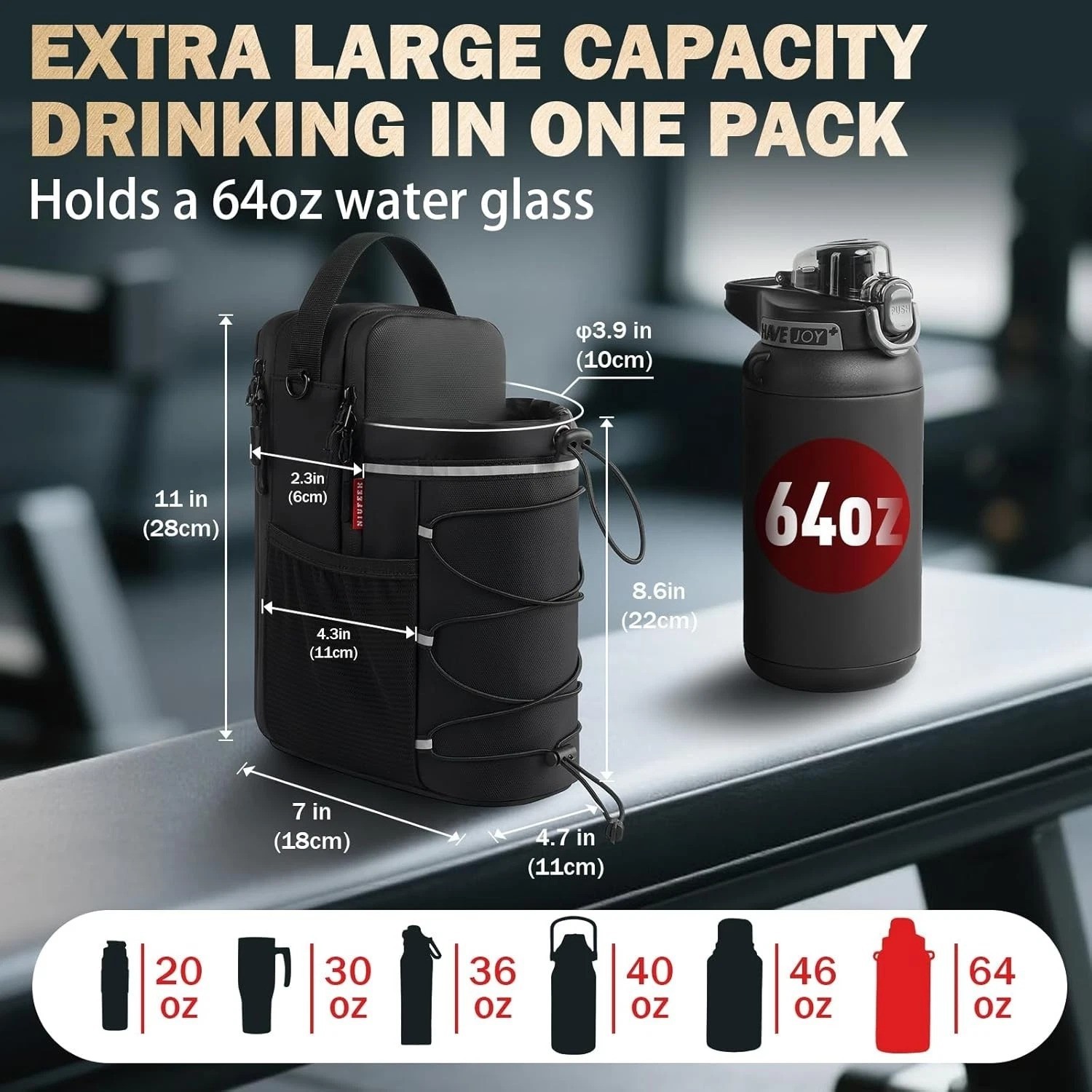 Magnetic Gym Bag, Super Strong Magnetic Gym Water Bottle Bag with 4KG Weight ...
