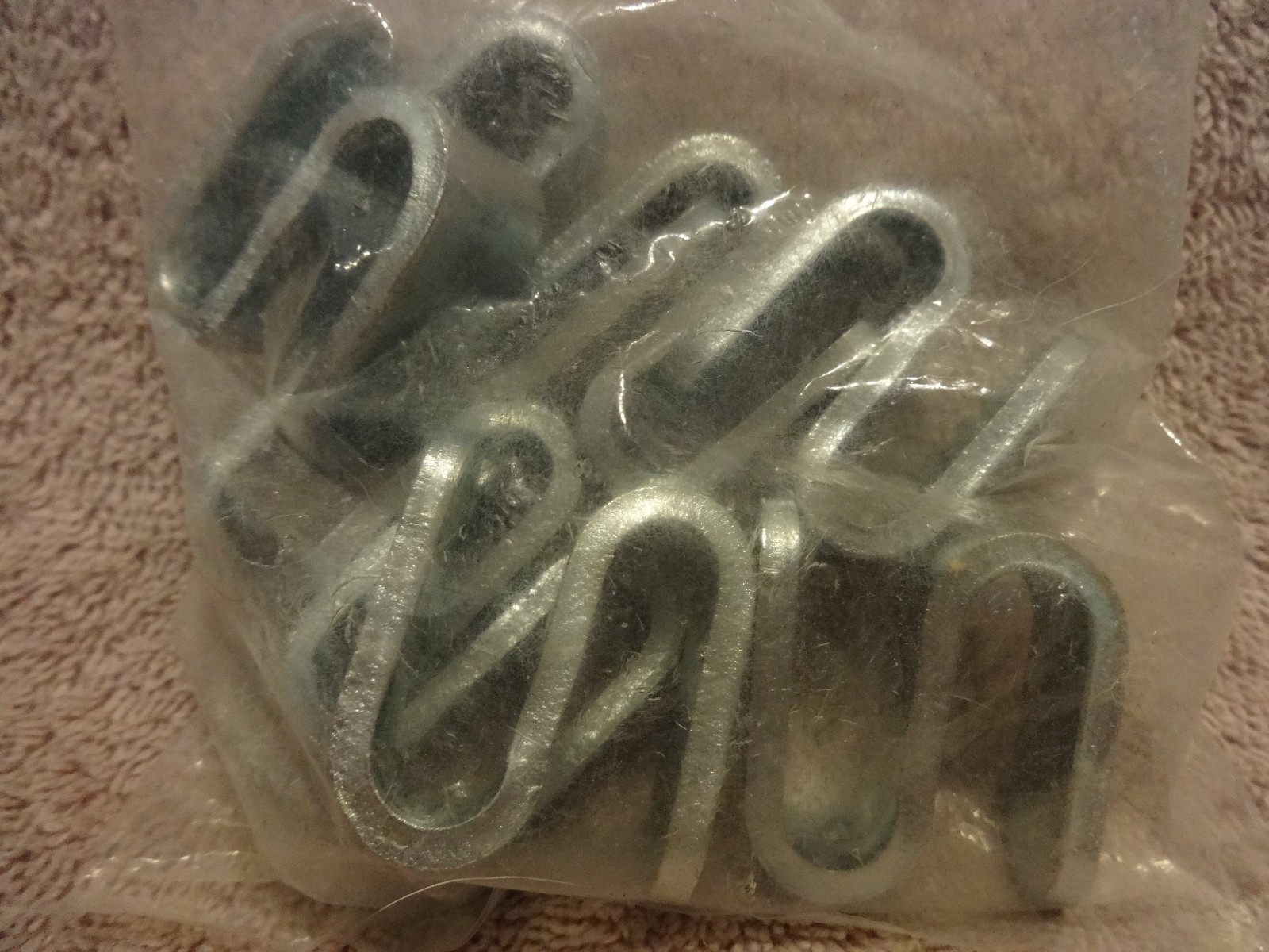 HEAVY GALVANIZED STEEL FLAT S HOOKS / HANGERS  1 BAG OF 8 EACH  NEW