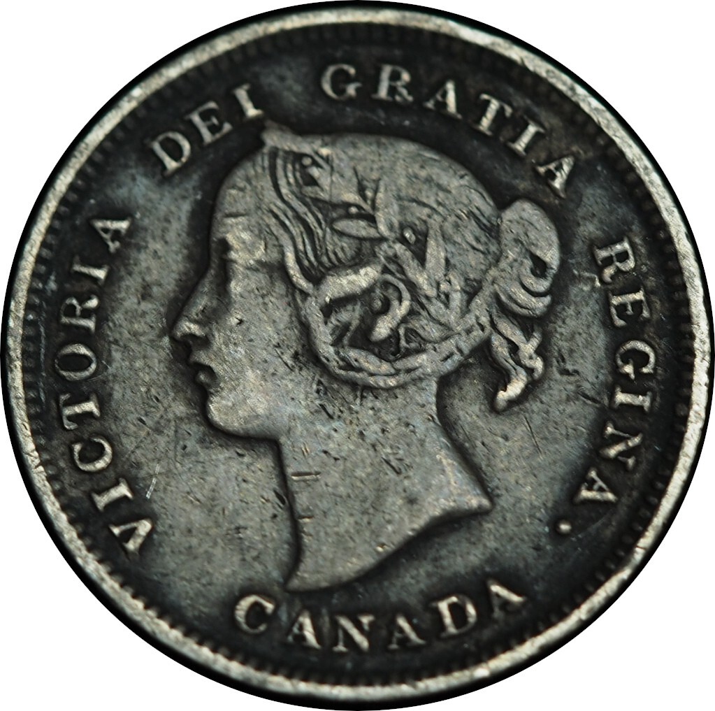 1896 Canada 5 Cents Silver VF Condition