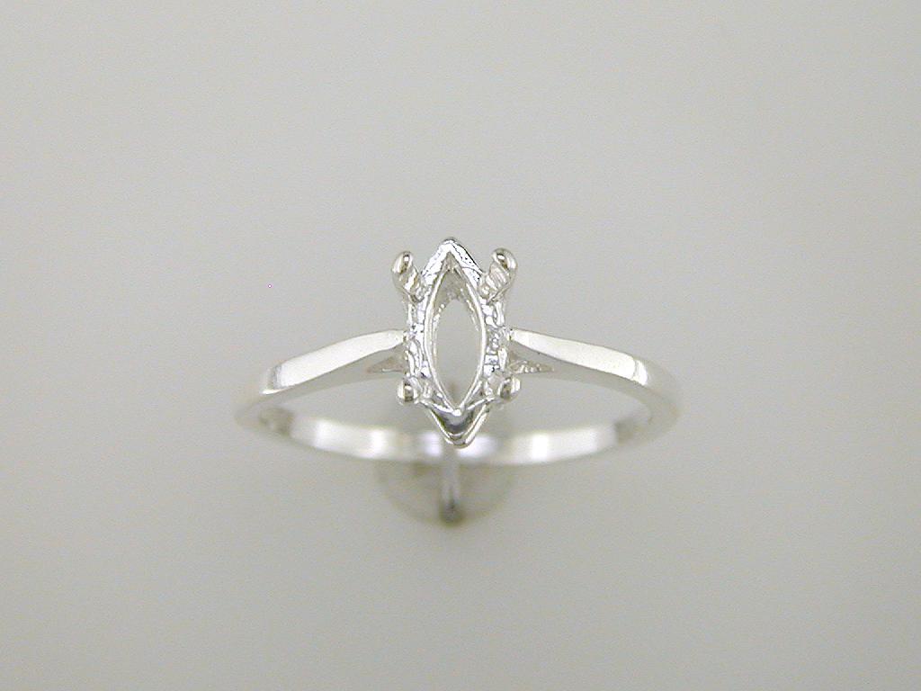 10 x 5 mm Marquise Simple Solitaire Ring Setting Sterling Silver