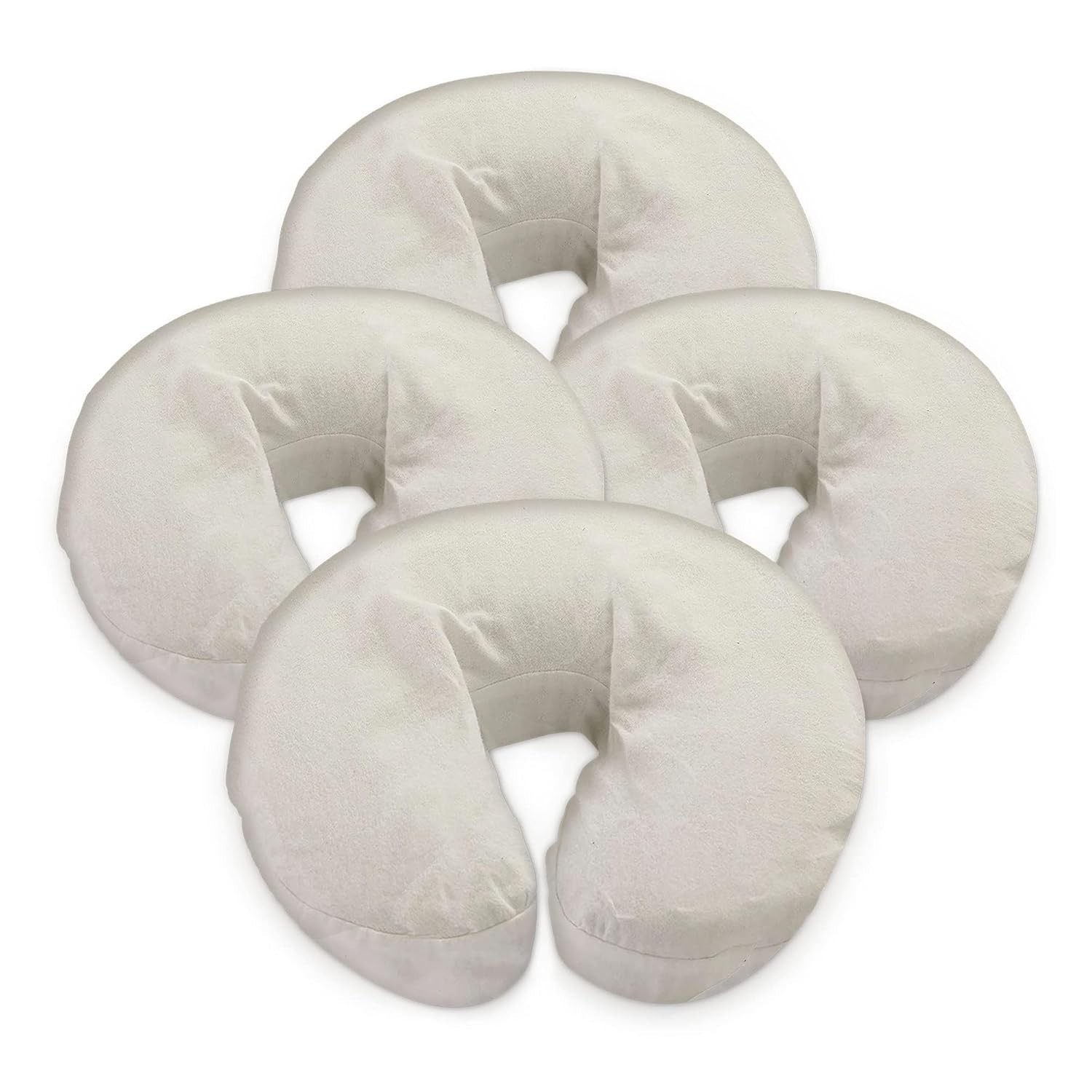 Extra Thick Natural Cotton Fitted Face Cradle Covers - 4 Pack for Therapists