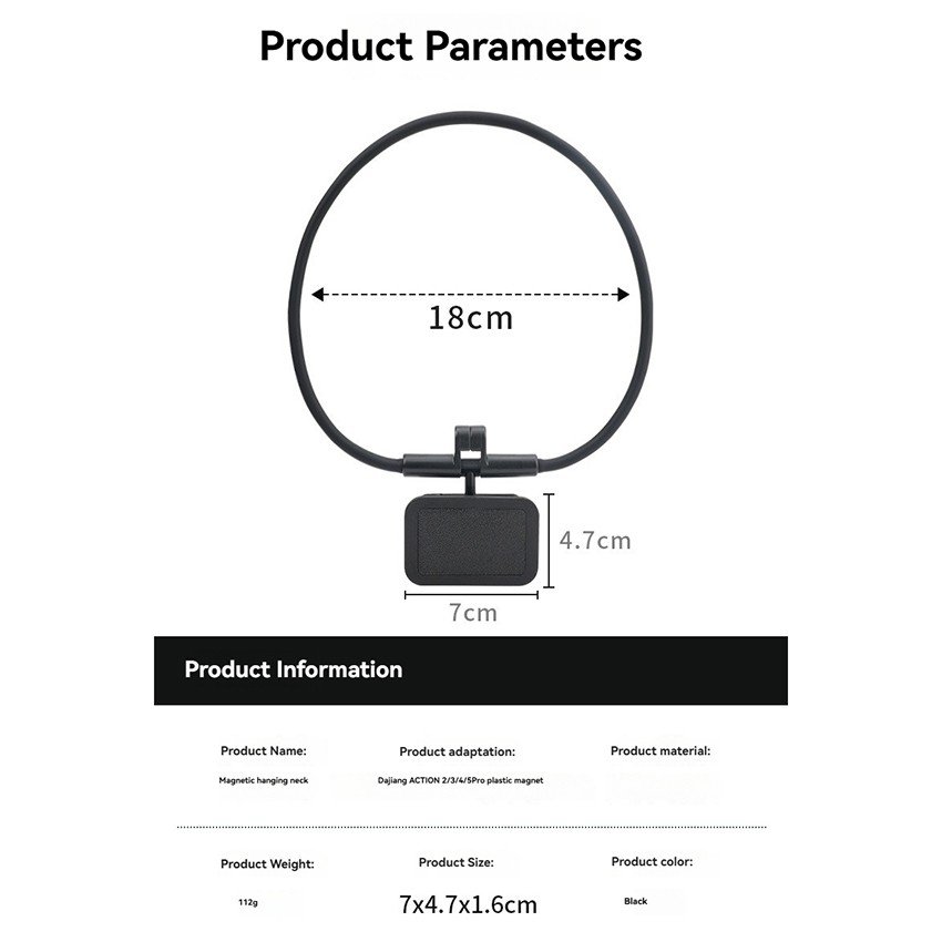 Magnet Neck Mount First-person View Chest Mount for DJI ACTION 3/4/5 Pro