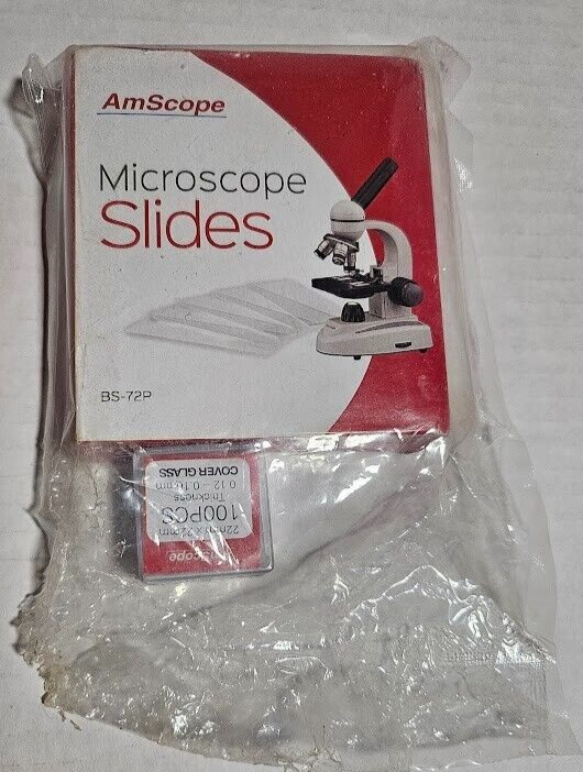 AmScope 72 Pre-Cleaned Blank Microscope Slides & 100 22x22mm Square Glass Covers