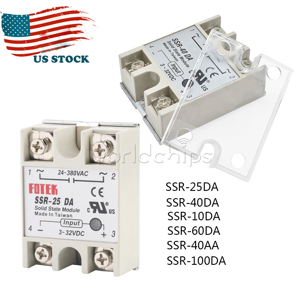 25A/40A/60A SSR-25DA 10DA 40DA 60DA Solid State Relay Module Alloy Heat Sink USA