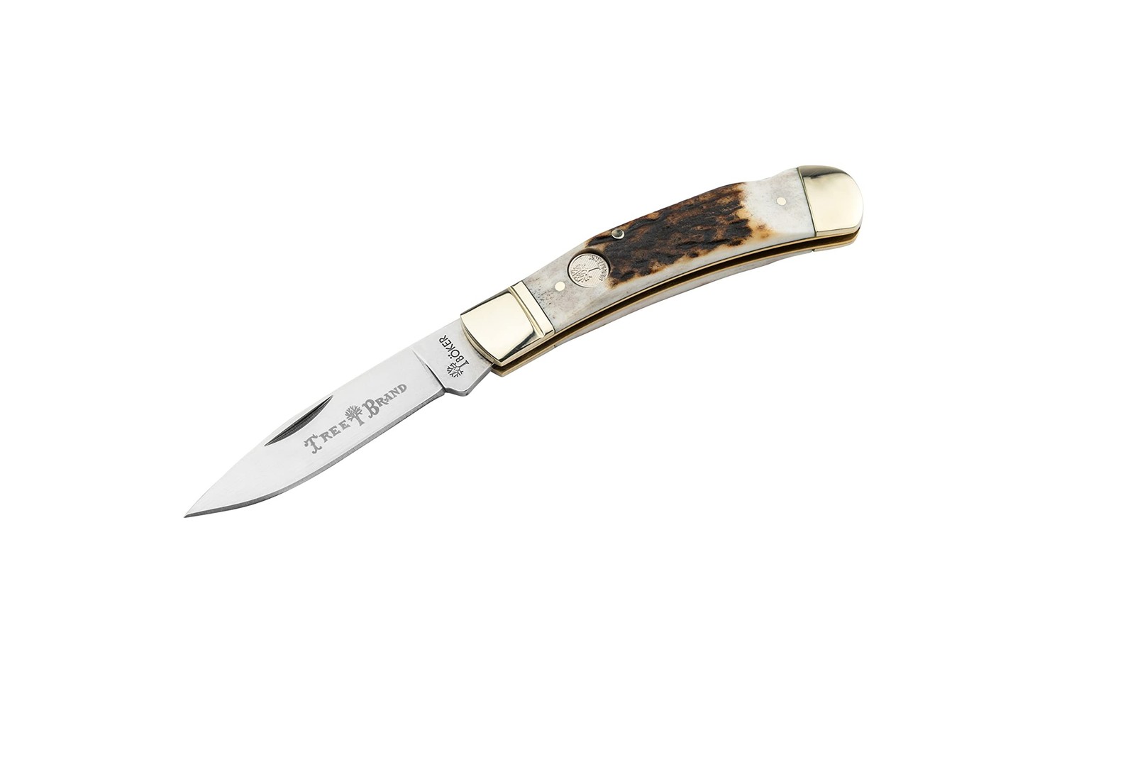 Böker Lockback 2.95 Inch Pocket Knife, Genuine Stag, Traditional Series 2.0