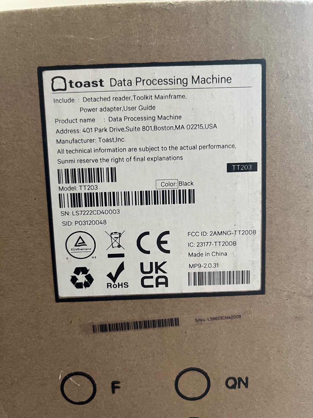 NEW Toast Flex POS Terminal Data Processing System - MPN: TT204 Black Quick Ship