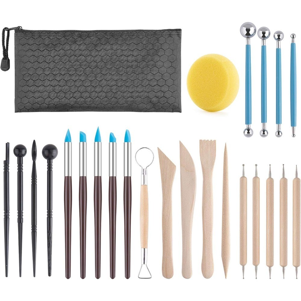 Ceramics Polymer Clay Sculpting Tools Kit 25 PCS Air Dry Clay for Adults Pottery