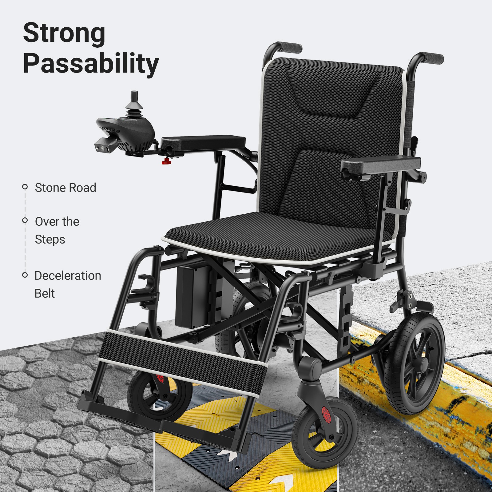 34lbs Ultra-Lightweight Electric Power Wheelchair All Terrain For Travel Adult