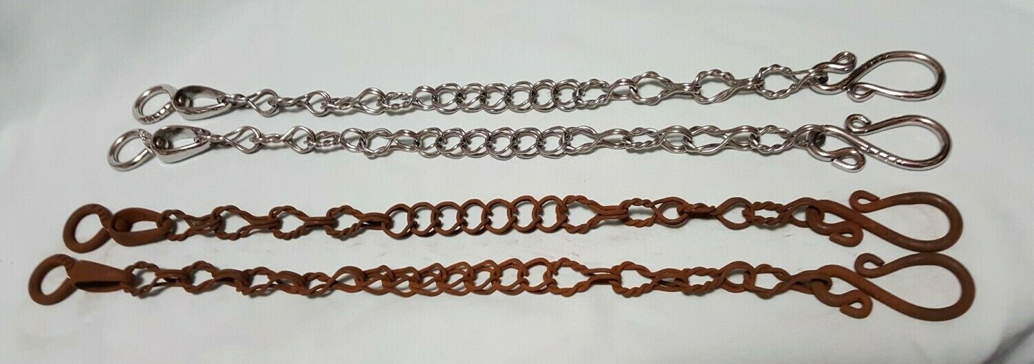 Rein Chains Prod. #BBR-14 - 10 inches long, Steel with a Patina Finish