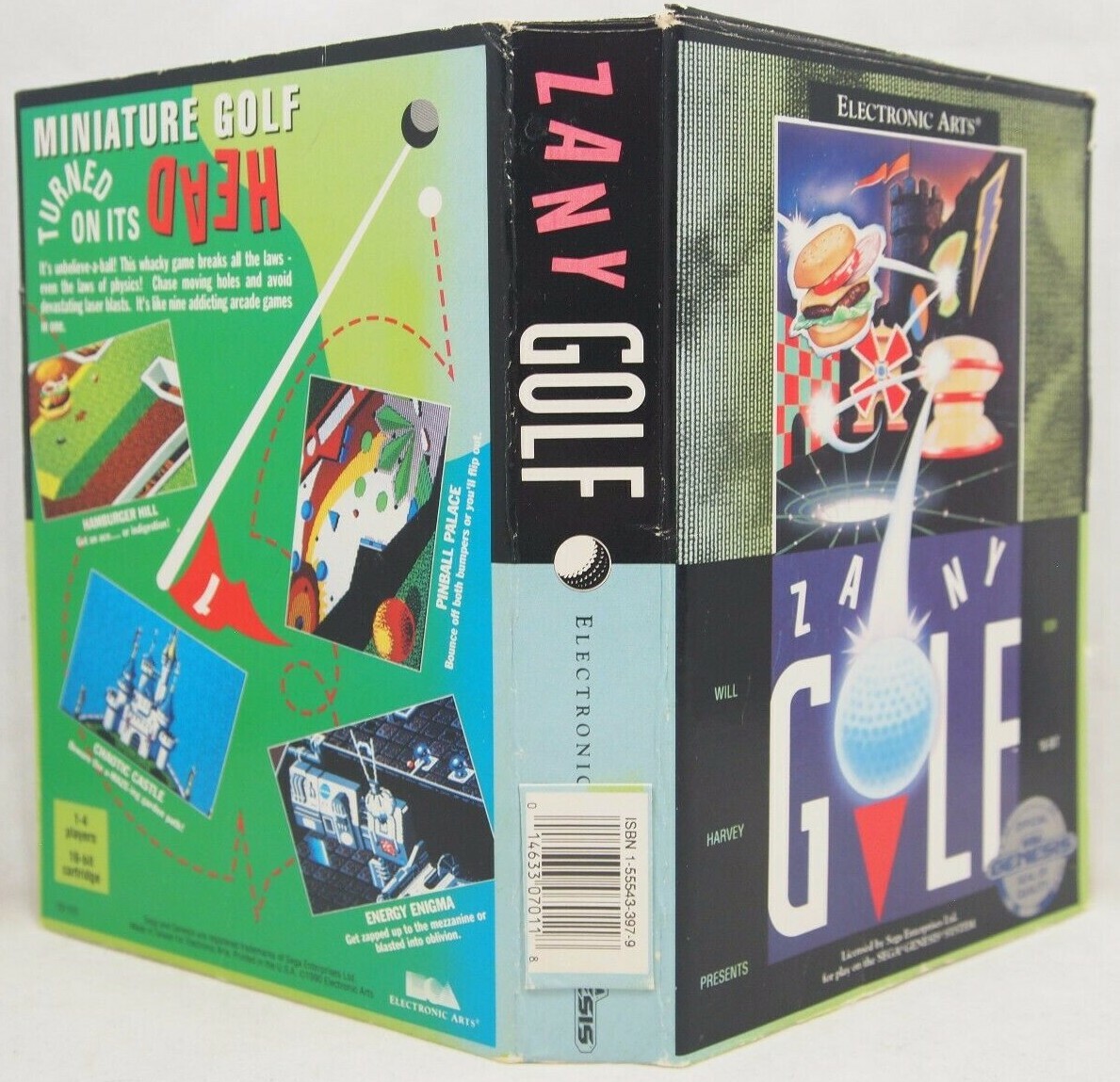 Zany Golf Case (SEGA Genesis) Authentic CARDBOARD BOX CUTOUT ONLY