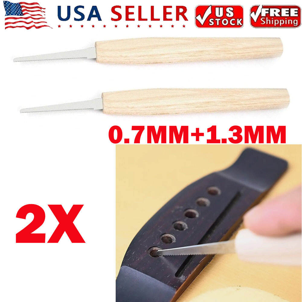 2PC 0.7mm 1.3mm Bridge Pin Hole Slotting Saw Kits For Guitar Repair Tool US USA