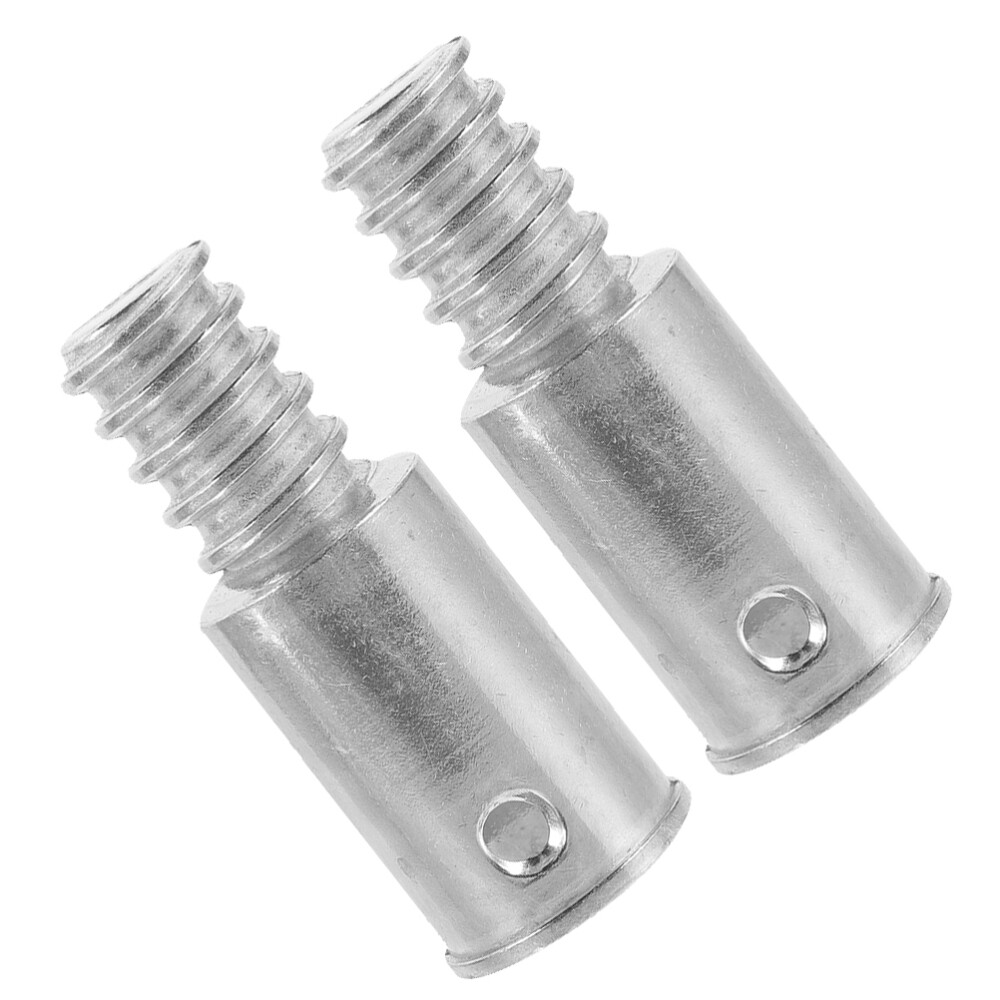 2pcs Broom Extension Pole Adapter Tips Metal Threaded Handle Tips End Adapter