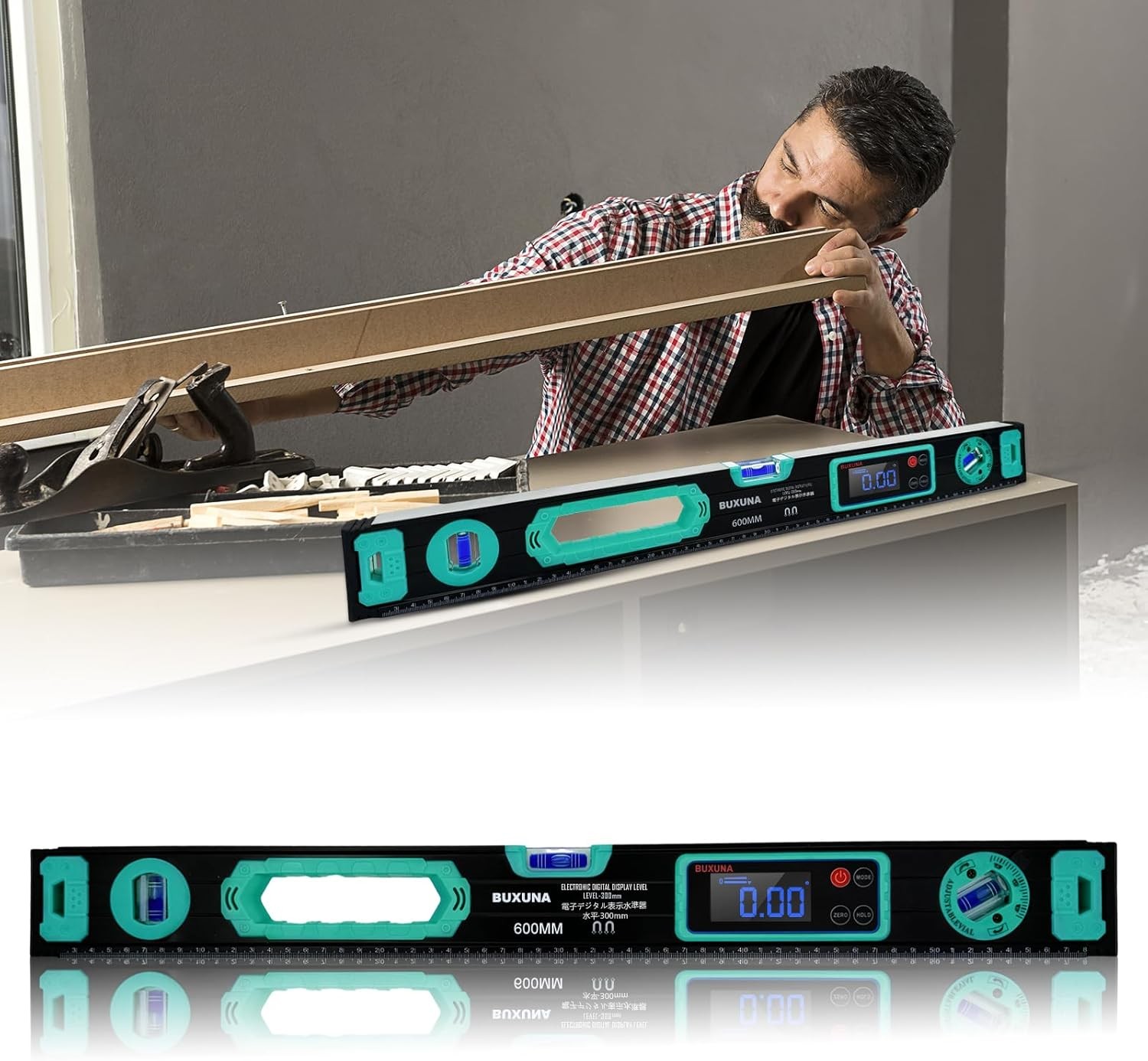 Digital Torpedo Level With Backlit LED Display And Magnetic Base 24 Inch