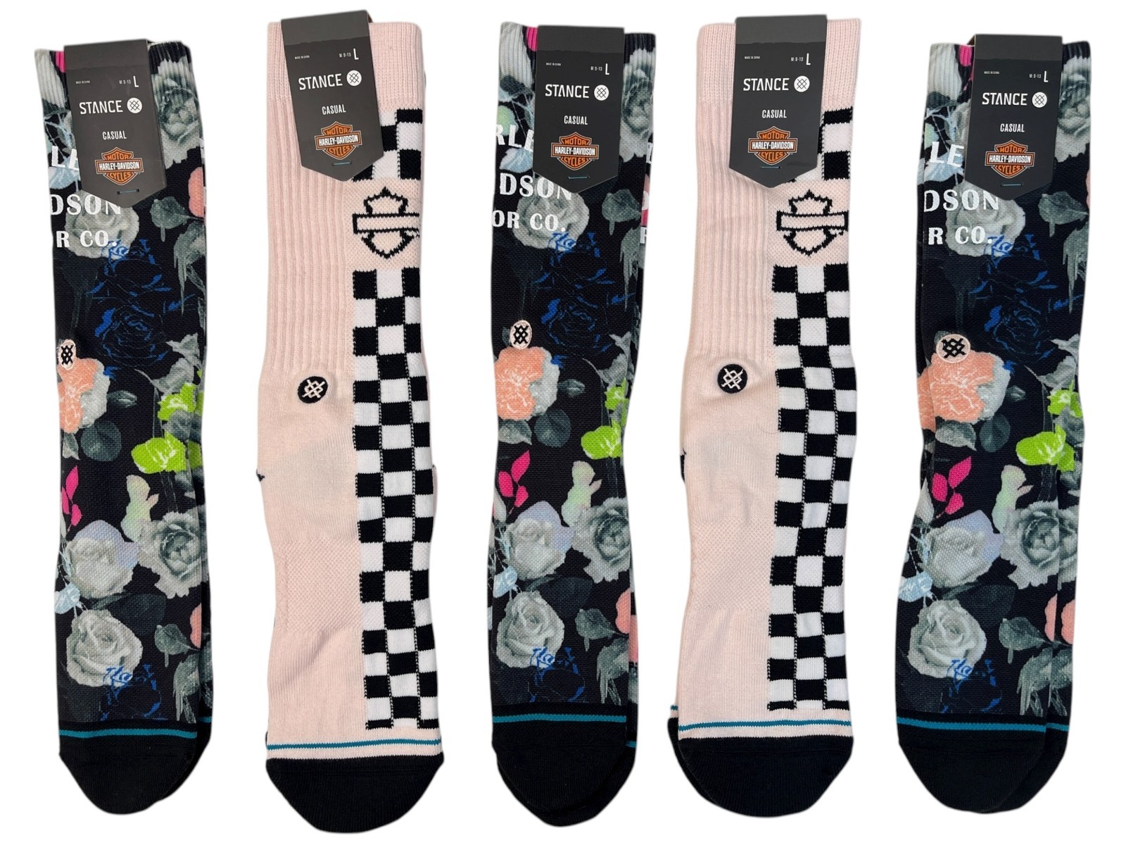 Stance x Harley Davidson Floral & Pink Socks 5 Pairs Men's Size Large - $90 MSRP