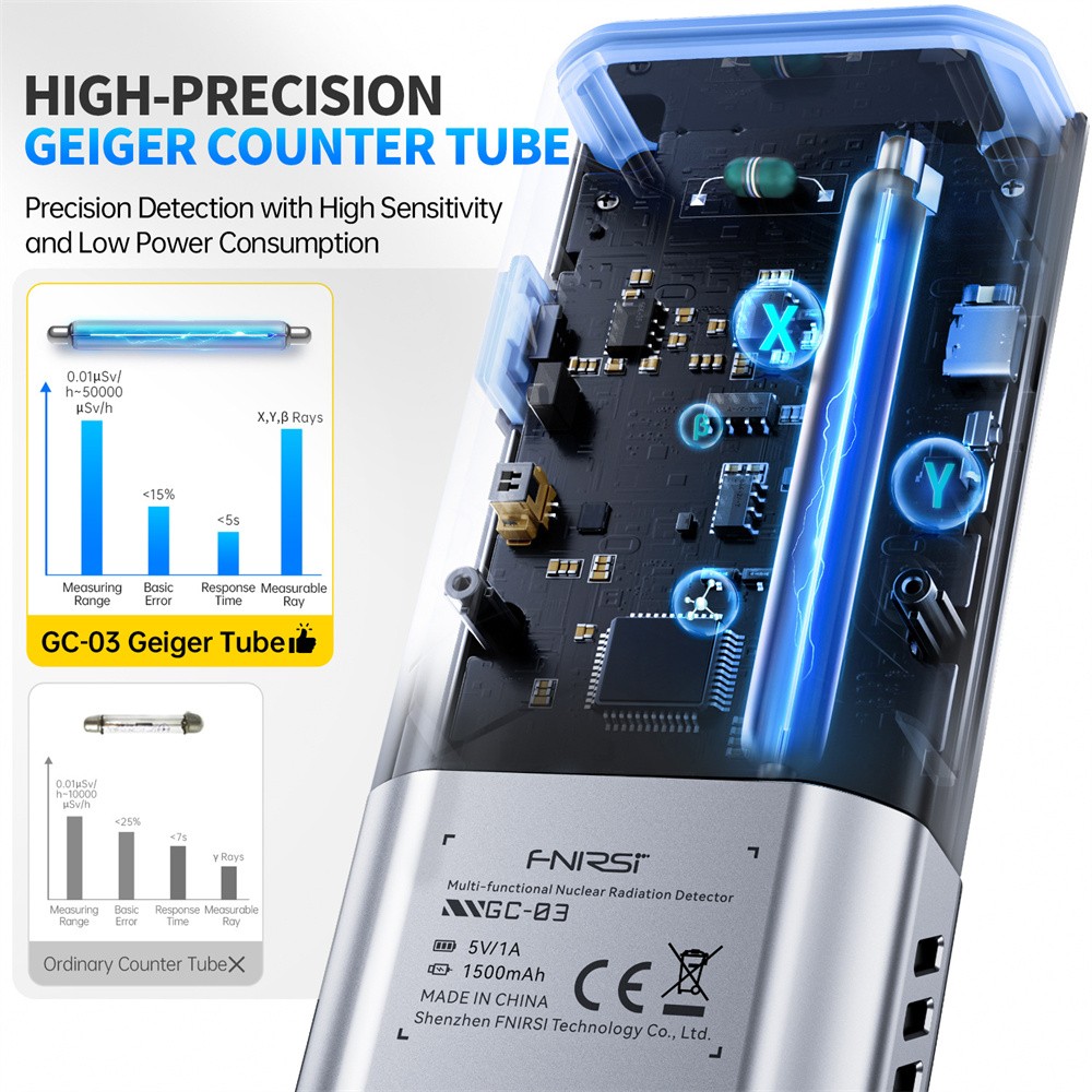 GC-03 Geiger Counter Tube Nuclear Radiation Detector β γ X-Ray Dosimeter Monitor