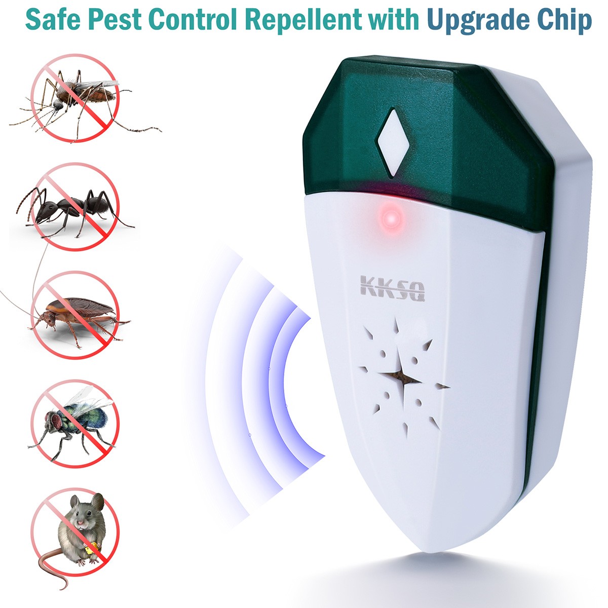 Indoor Ultrasonic Pest Repellent Plug In Keep Insects Mosquitoes Rodents Away
