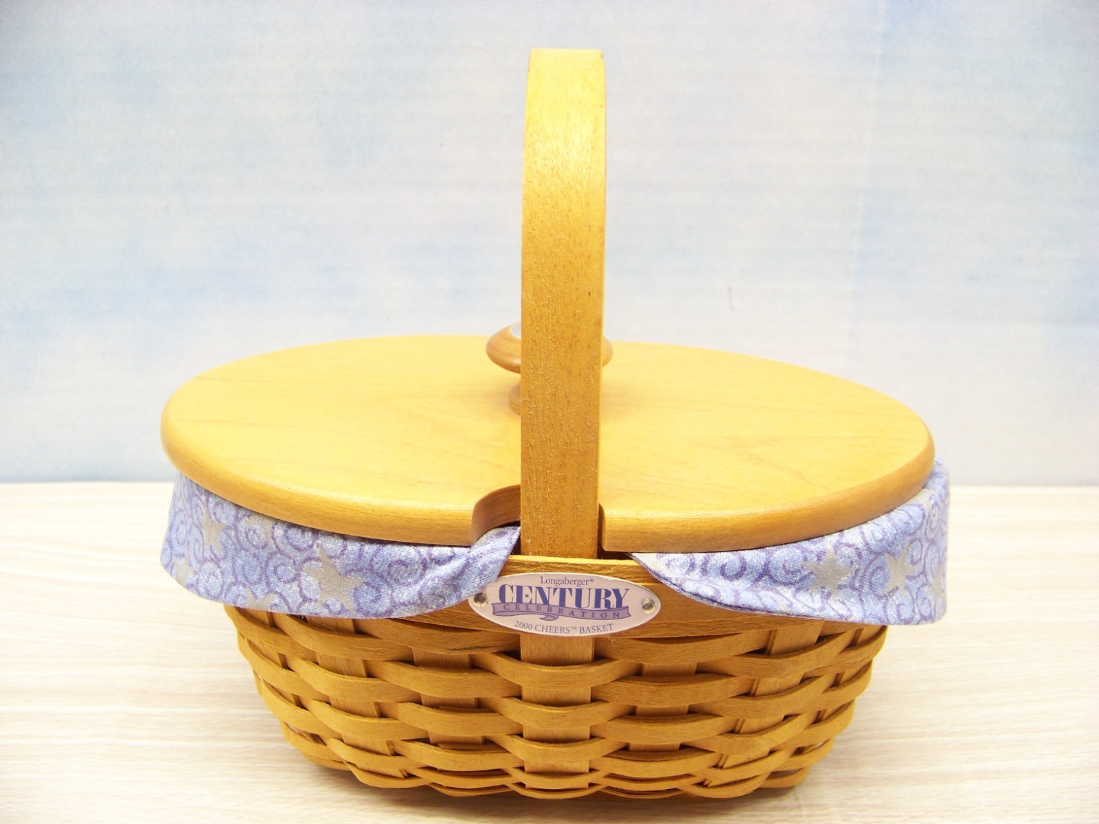 Longaberger 2000 Cheers Basket - with Cloth Liner and Lid