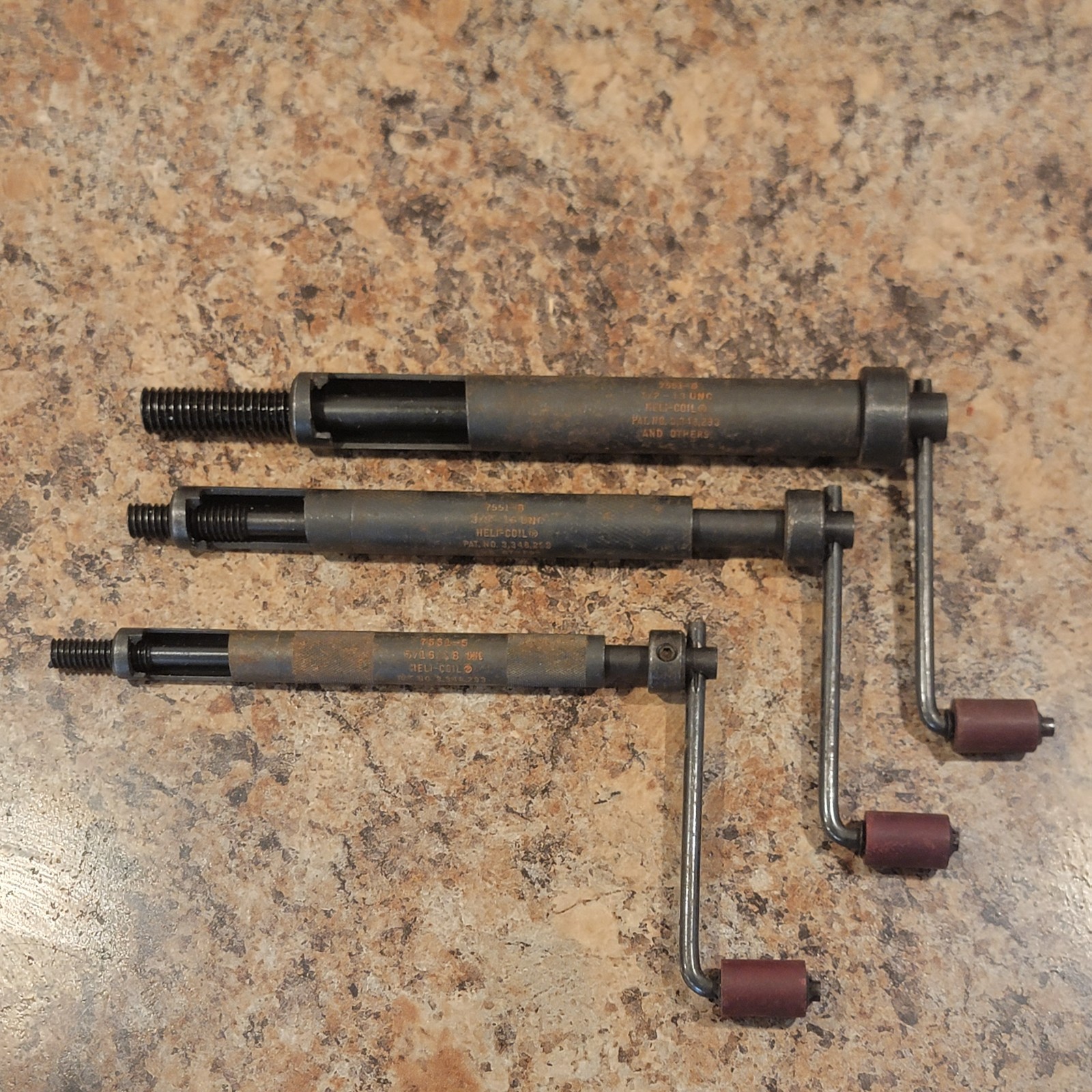 Helicoil Hand INSERTING TOOL Prewinder Set 1/2-13, 3/8-16, 5/16-18 Made in USA