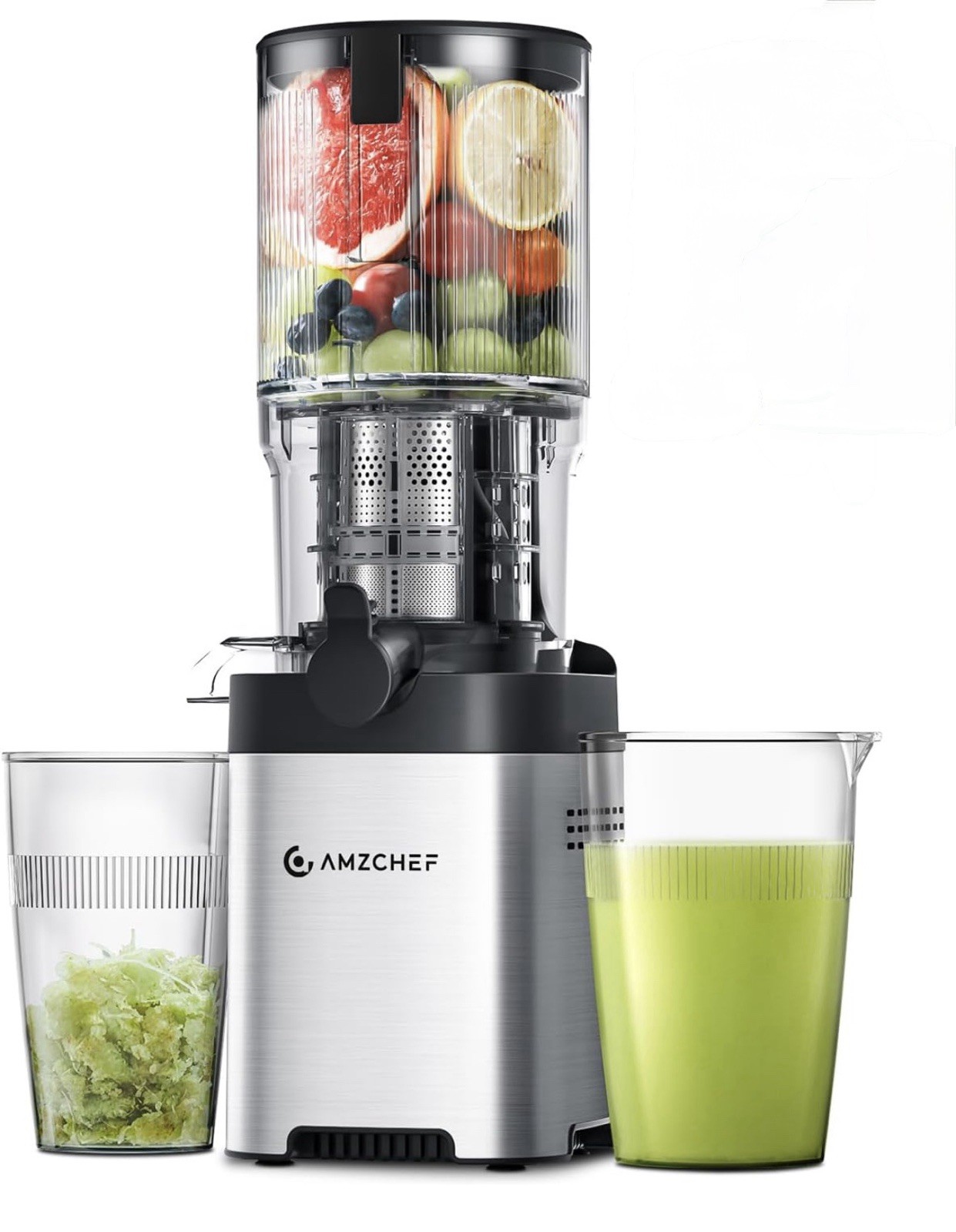 AMZCHEF Cold Press Juicer, 4.5" Juicer Machines with Large Feed Chute for Whole