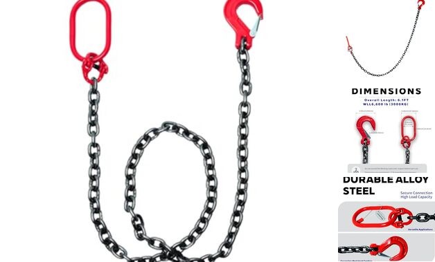 G80 Lifting Chain Sling - 6600Lb Capacity, 6FT Length, 3/8" Chain 3/8 in x 6 ft