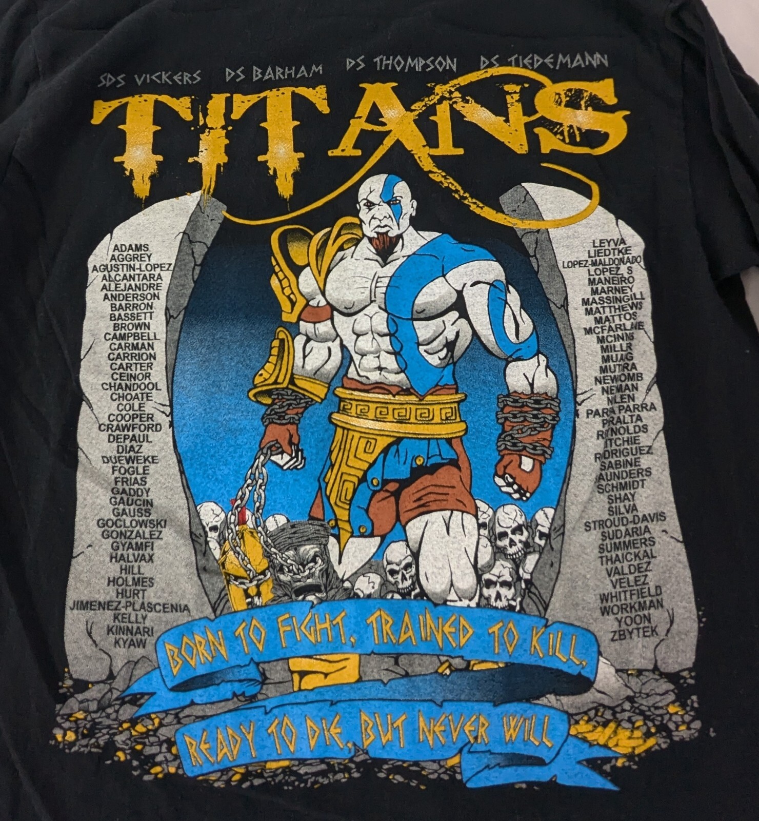 Gildan Army Unit Shirt God of War Titans 3rd BN 10th Infantry Cotton Small