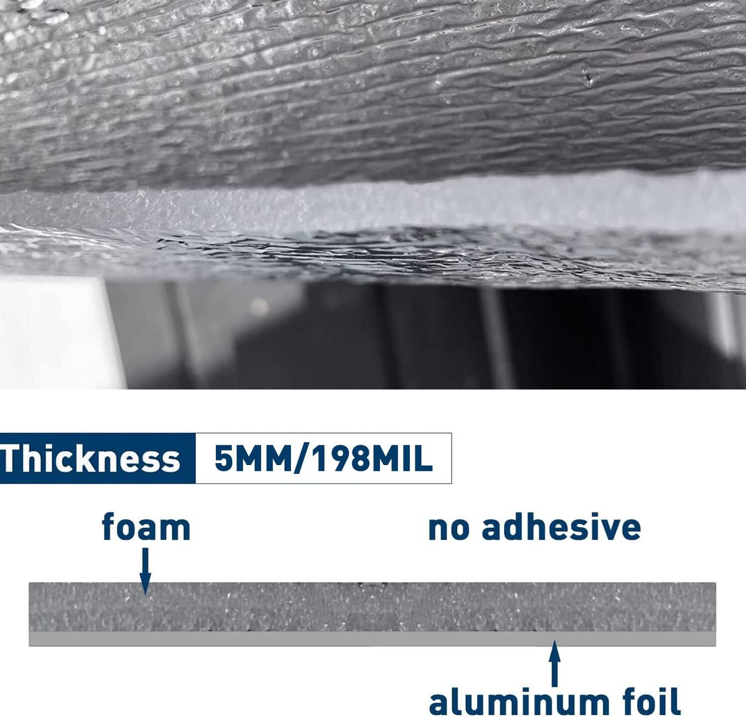 21.5Sqft EPE Reflective Foam Core 3/16 inch Insulation Housewrap Barrier Solid