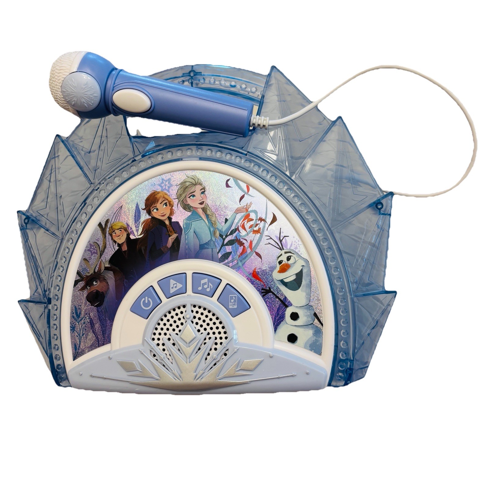 Disney Frozen Sing Along Boom Box Music Lights Microphone Mp3 Tested. Req. 3AA
