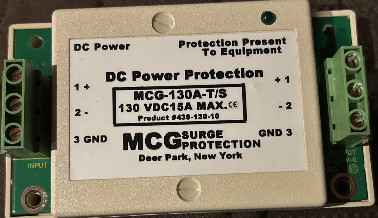 MCG Surge Protection DC Power MCG-130A-T/S Product #439-130-10 New Old Stock