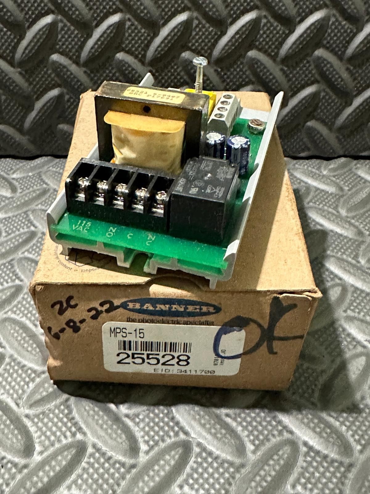Banner MPS-15 Power Supply Module 115 VAC to 15 VDC – Sensor Interface Board