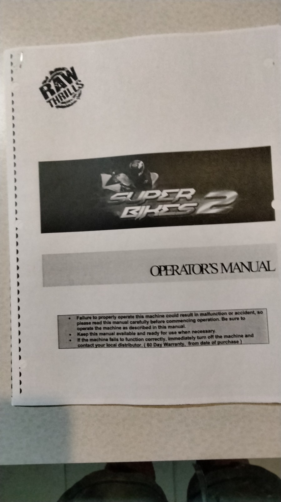 Super Bikes 2 Arcade Game Manual by Raw Thrills