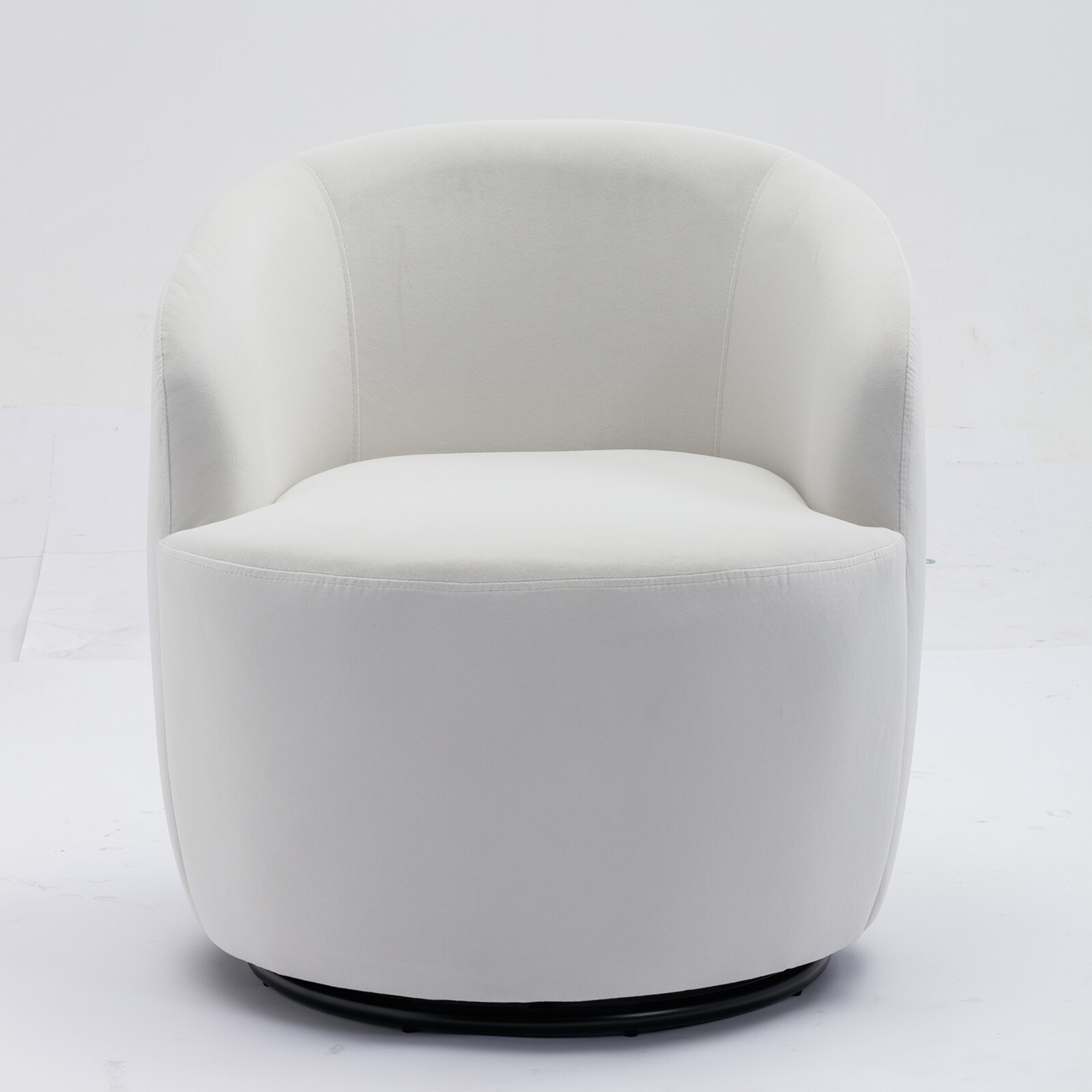 Swivel Barrel Chair Comfy Round Accent Sofa Chair Velvet Fabric for Living Room