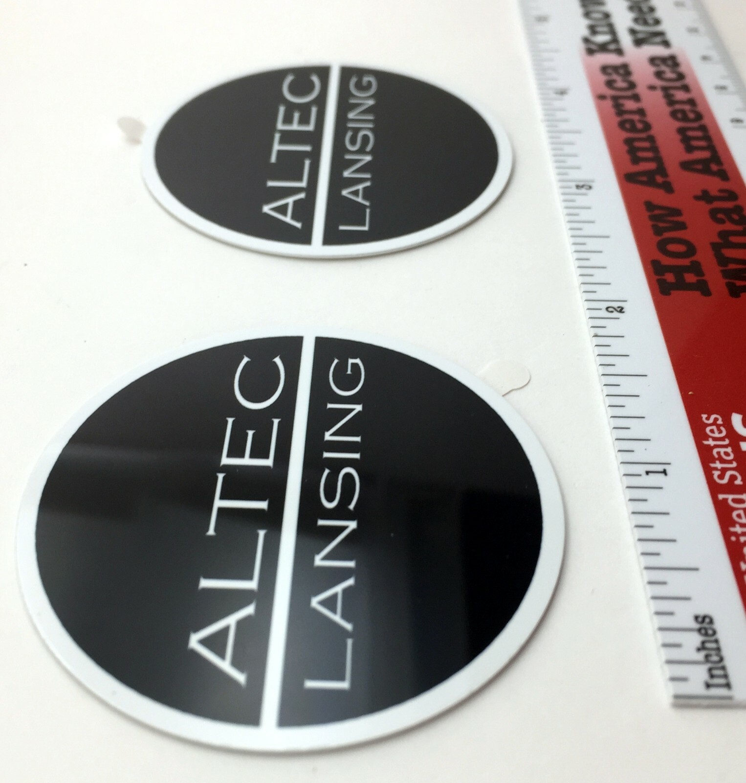 Altec Lansing Speaker Grill Badge Logo Emblem Round Pair Aluminum