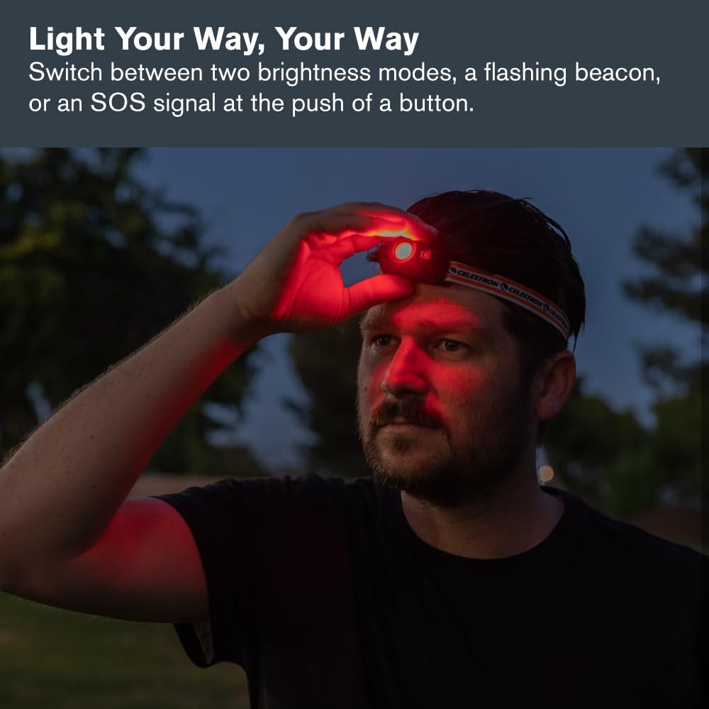 Celestron Night Vision Headlamp Multiple Light Modes Includes SOS Setting Ideal