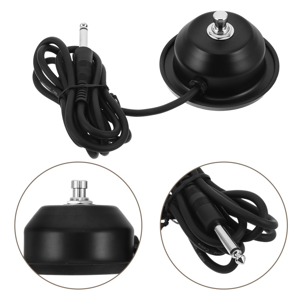 Reusable 1-Button Guitar Footswitch Durable Metal for Effect Pedal Control Black