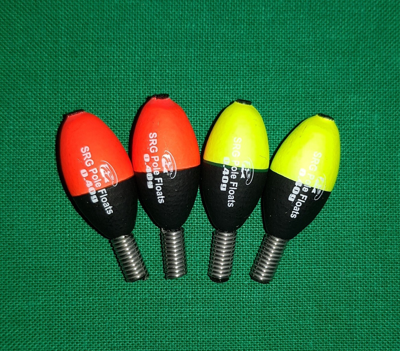 4 x Highest Quality Jigger Pole Fishing Floats (2 x 0.4g Red / 2 x 0.4g Yel)