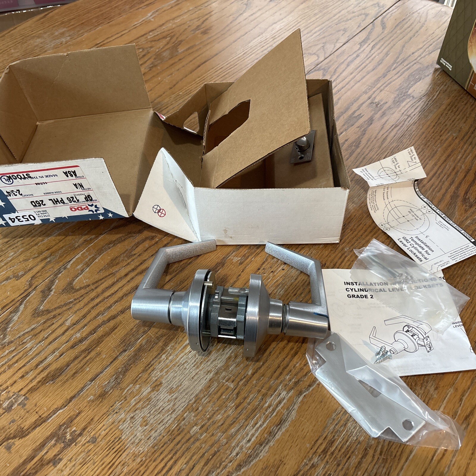 PDQ GP 126 PHL-26D 2-3/4” CYLINDRICAL LEVER LOCKSET MADE IN USA APPEARS UNUSED