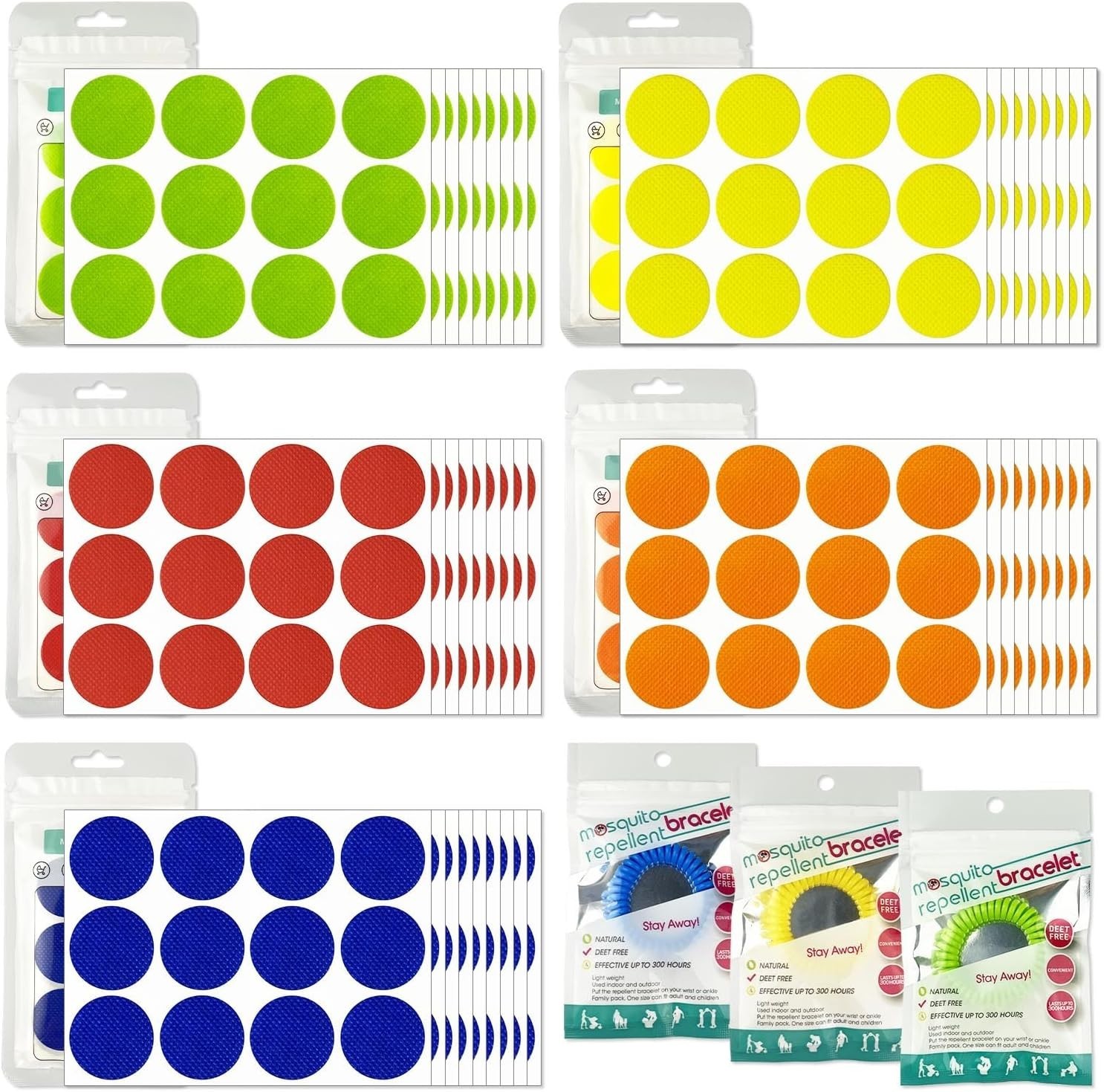 300 Pcs Mosquito Stickers Citronella Bug Patches for Kids Adult with 3 Pack