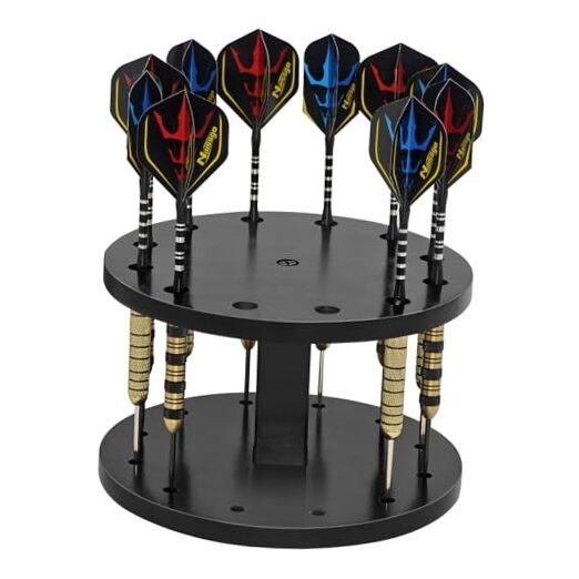 Wooden Dart Holder Stand for Desk or Shelf – Holds 12 Fully Assembled Steel or