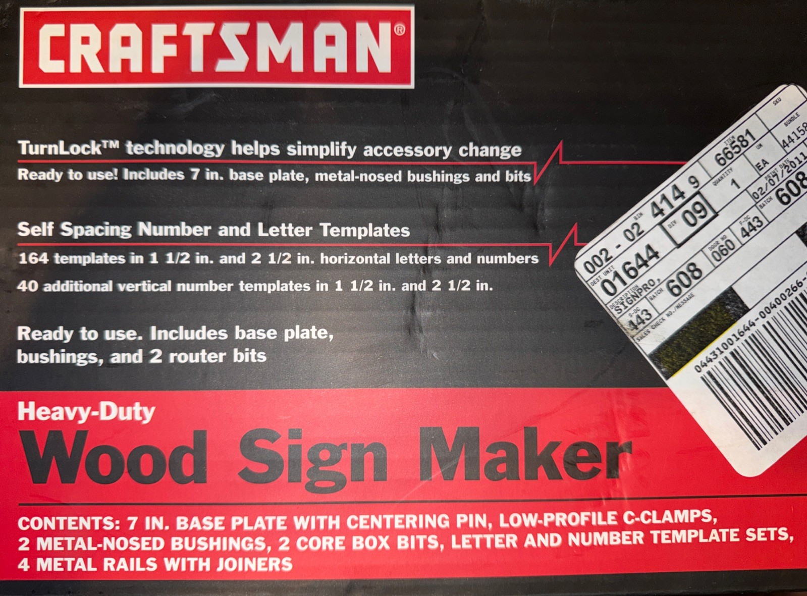 Craftsman Wood Sign Maker Heavy- Duty 966581 - MISSING PARTS - See Description