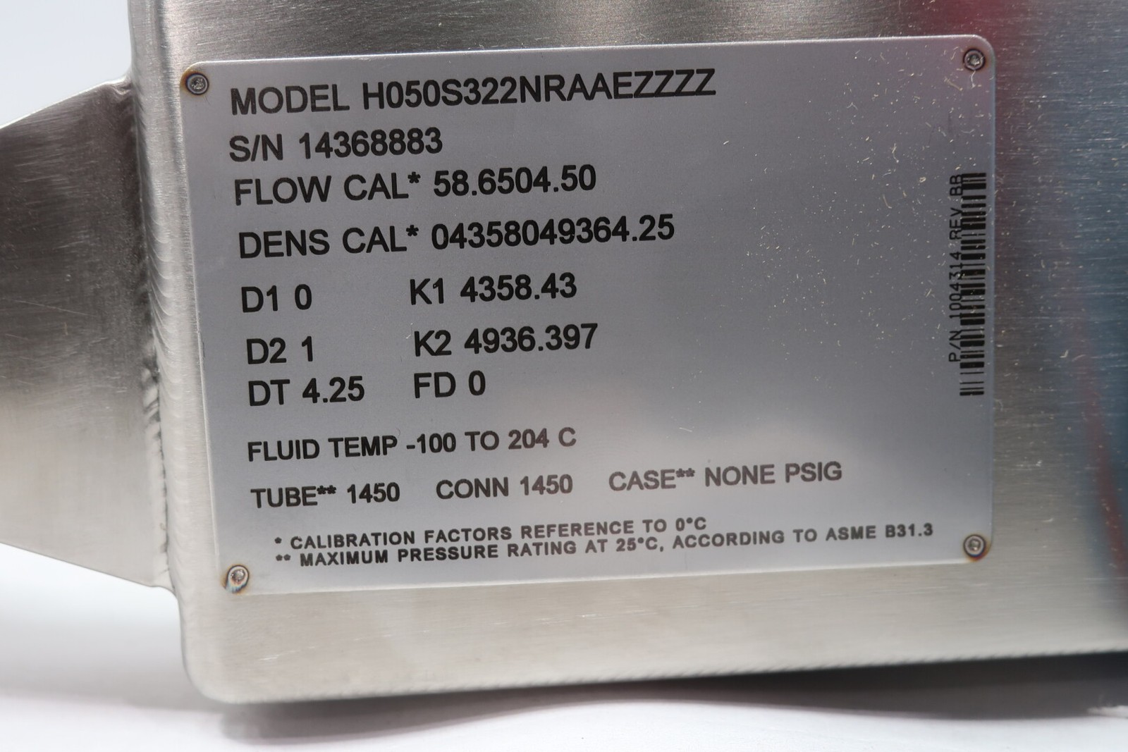 Micro Motion H050S322NRAAEZZZZ Mass Flow Sensor