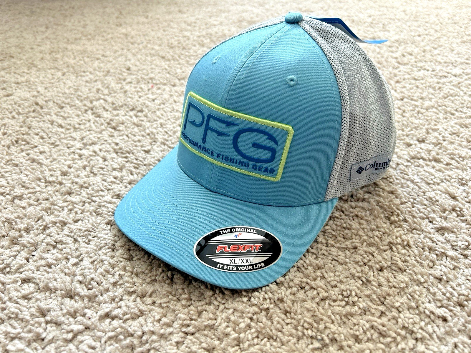 Columbia PFG Fish Hook Flexfit Cap XL/XXL Blue