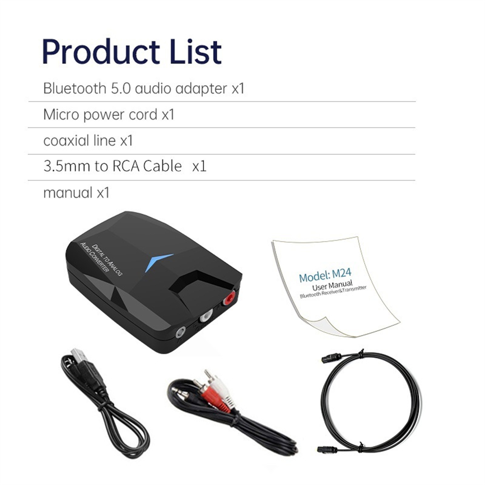 2 In 1 Bluetooth-Compatible Receiver Bluetooth 5.0 Optical Coaxial Converter
