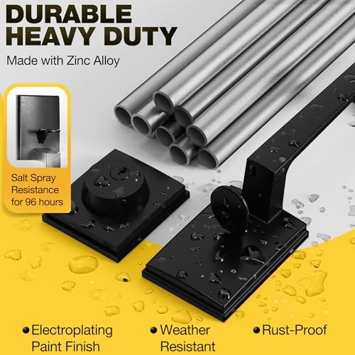 Front Door Lock Set, Front Door Handle and Deadbolt Set, Single Matte Black