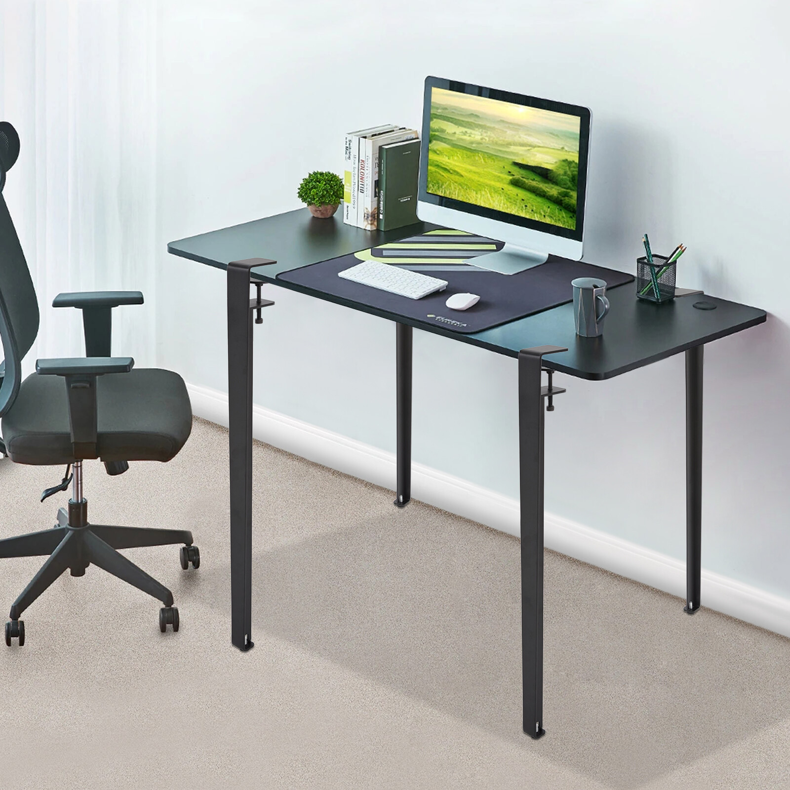 Adjustable Table Legs Table Clamp Legs F-shaped Table Legs 71cm/28in BLACK